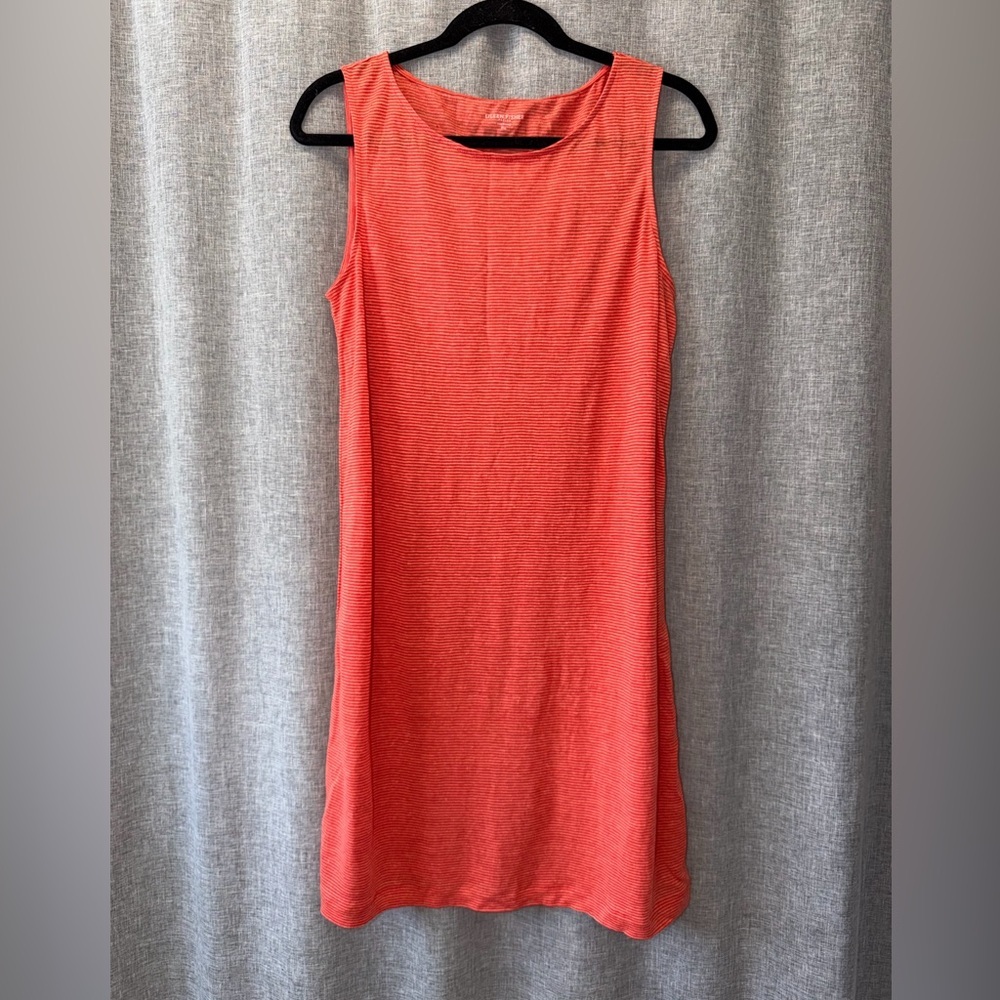 Eileen Fisher Vibrant Orange Sleeveless Mini Dress Medium Petite